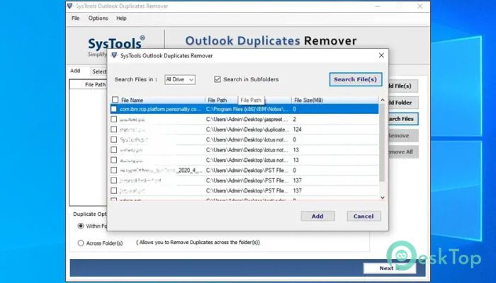 Descargar SysTools Outlook Duplicates Remover 5.2 Completo Activado Gratis