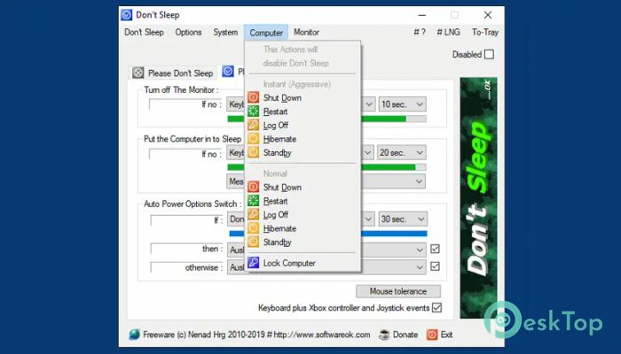 Dont Sleep 10.11 完全アクティベート版を無料でダウンロード