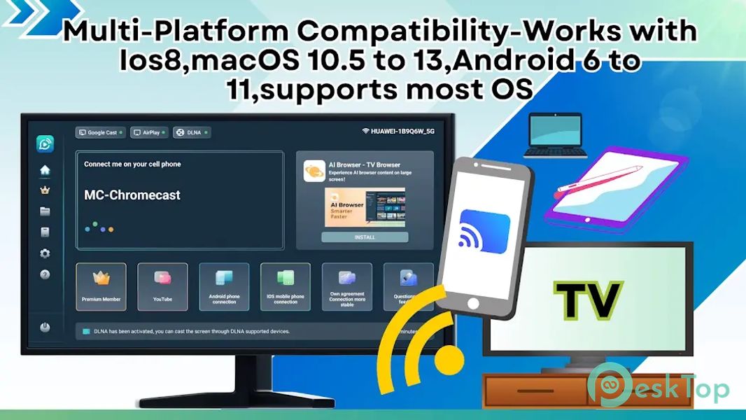 Mirrcast TV Receiver-Joyetv 3.1.0 APK MOD Полная бесплатная загрузка