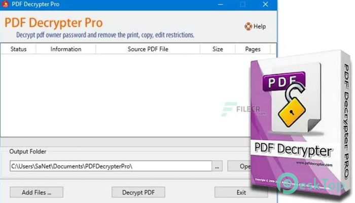 PDF Decrypter Pro 4.5.2 Tam Sürüm Aktif Edilmiş Ücretsiz İndir