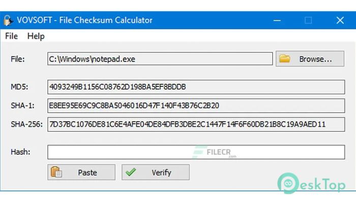 Download VovSoft File Checksum Calculator  2.1 Free Full Activated