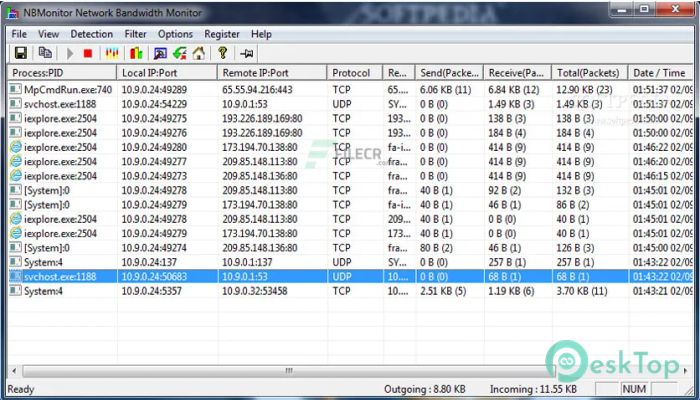Download Nsasoft NBMonitor Network Bandwidth Monitor  1.6.8.0 Free Full Activated