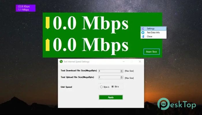 Zero Byte Net Speed Meter 1.0 Tam Sürüm Aktif Edilmiş Ücretsiz İndir