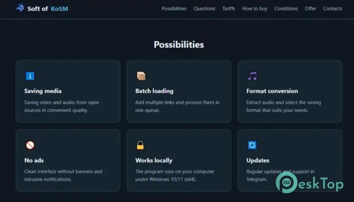Soft of KoSM Video Downloader 1.0 完全アクティベート版を無料でダウンロード