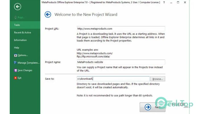 MetaProducts Offline Explorer Enterprise 8.6.0.4984 完全アクティベート版を無料でダウンロード