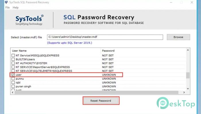 Télécharger SysTools SQL Password Recovery 6.0 Gratuitement Activé Complètement