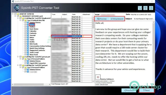 Télécharger SysInfoTools PST to PDF Converter  19.0 Gratuitement Activé Complètement