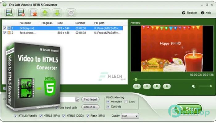  تحميل برنامج iPixSoft Video to HTML5 Converter  4.0.0 برابط مباشر