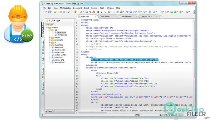 CoffeeCup HTML Editor 18.0.890 完全アクティベート版を無料でダウンロード