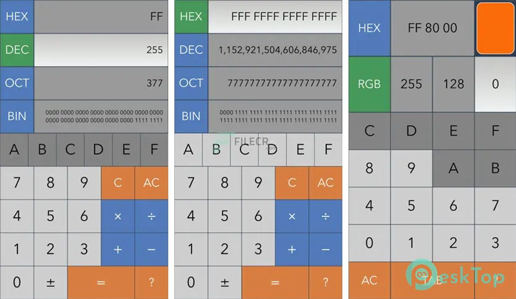 Hex,Dec,Oct,Bin(Dev Calc) v2.3.4 APK MOD 完整免费下载