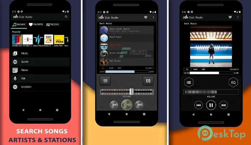 Dub Radio – Search Free Music, News & Sports v1.96 APK MOD Unlocked (Full) Free Download