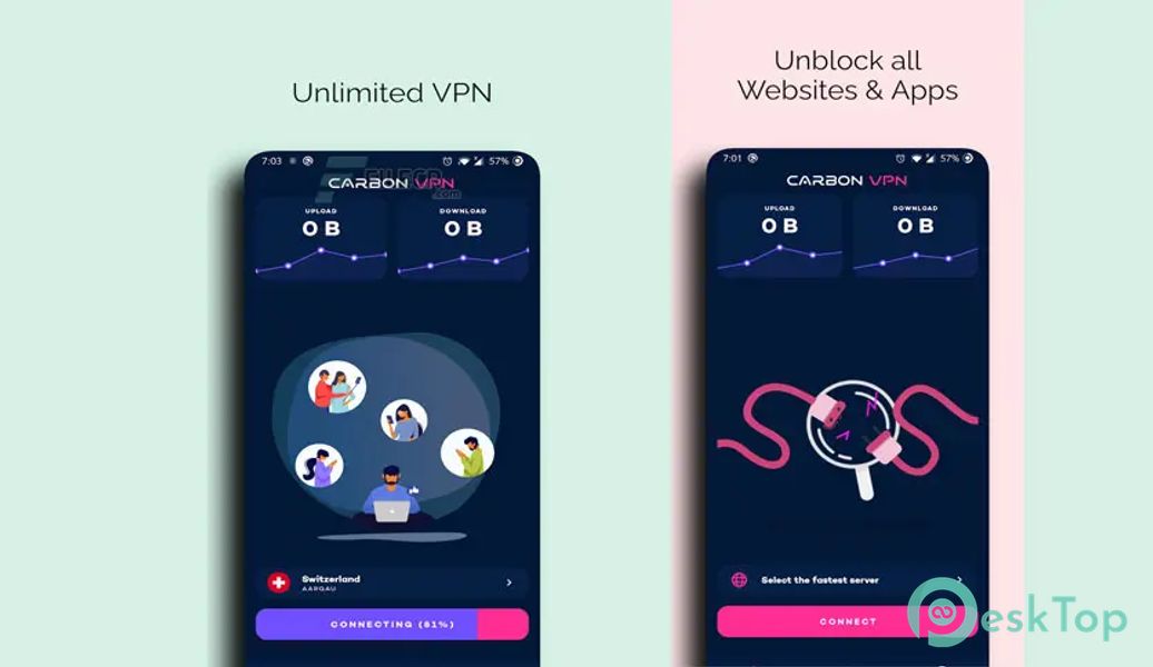 Carbon VPN Pro v4.5.0 APK MOD Полная бесплатная загрузка