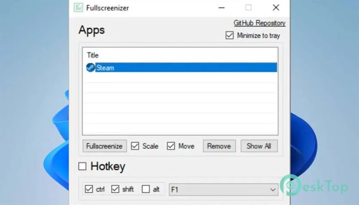 تحميل برنامج Fullscreenizer 1.0 برابط مباشر