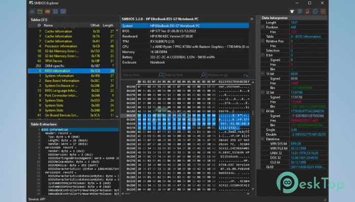 Download MiTeC SMBIOS Explorer 1.0.0 Free Full Activated
