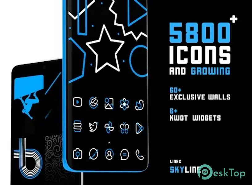 SkyLine Icon Pack - LineX Blue