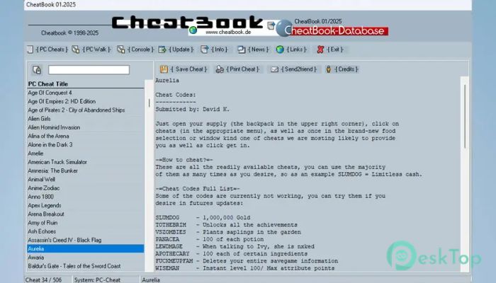 Скачать CheatBook Issue - CheatBook Database 2025 1.0 полная версия активирована бесплатно