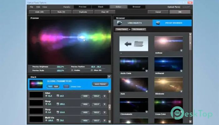 Video Copilot Optical Flares 1.3.8 完全アクティベート版を無料でダウンロード