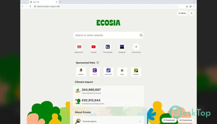 Ecosia Browser 1.0.0.28 Tam Sürüm Aktif Edilmiş Ücretsiz İndir