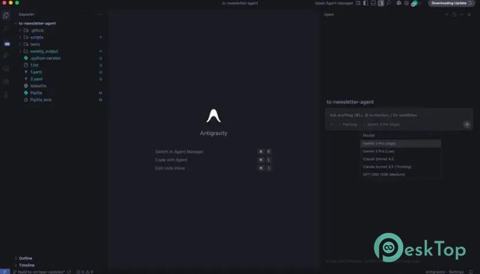 Скачать Google Antigravity IDE 2.1.1 полная версия активирована бесплатно