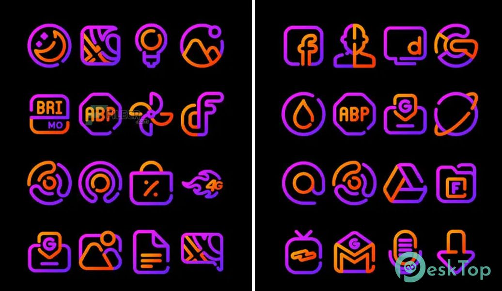 LineBula Viorange – Icon Pack v1.0 APK MOD تحميل مجاني كامل