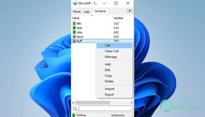 MicroSIP 3.22.3 Tam Sürüm Aktif Edilmiş Ücretsiz İndir