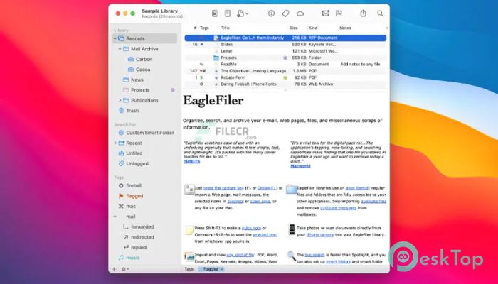 EagleFiler 1.9.8 Mac用無料ダウンロード