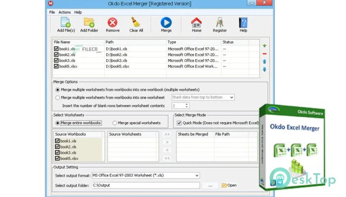 تحميل برنامج Okdo Excel Merger 2.8 برابط مباشر