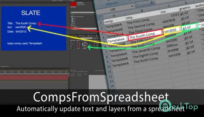 Скачать AEscripts CompsFromSpreadsheet 5.23 полная версия активирована бесплатно