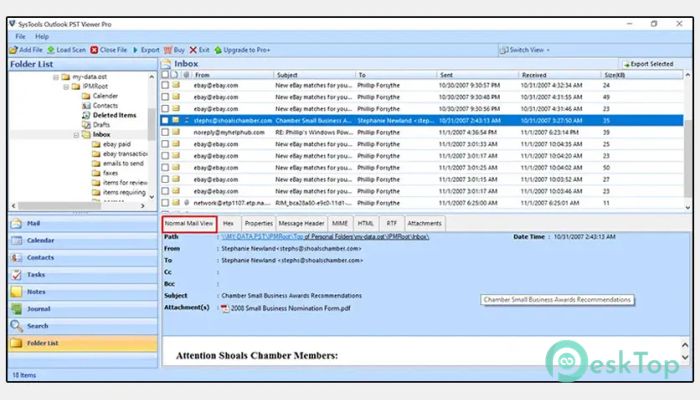 تحميل برنامج SysTools Outlook PST Viewer Pro 10.1 برابط مباشر