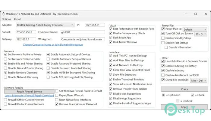 Windows 10 Network Fix and Optimizer Utility 1.2 Tam Sürüm Aktif Edilmiş Ücretsiz İndir