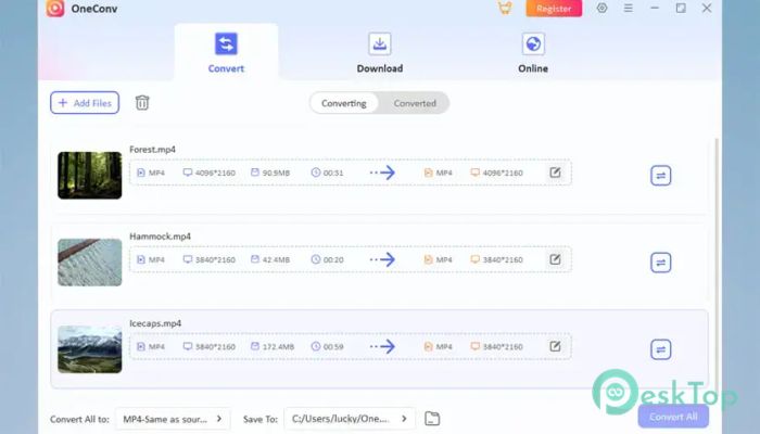 Télécharger OneConv Video Converter 1.0 Gratuitement Activé Complètement