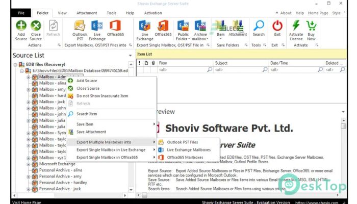 Скачать Shoviv Exchange Server Suite  20.1 полная версия активирована бесплатно