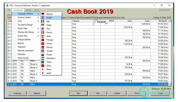 Download FGS Cashbook  8.0 Free Full Activated