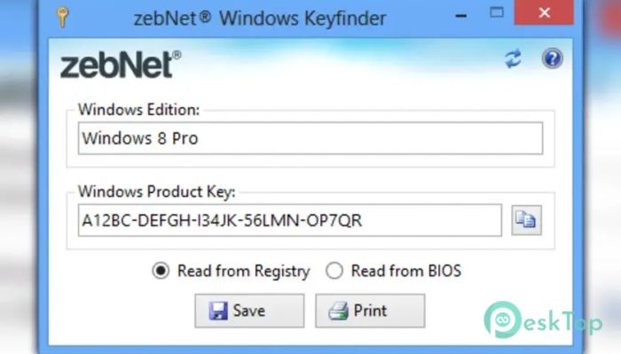 ZebNet Windows Keyfinder 7.0 完全アクティベート版を無料でダウンロード