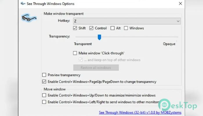 Download MOBZystems SeeThroughWindows 1.0.8 Free Full Activated