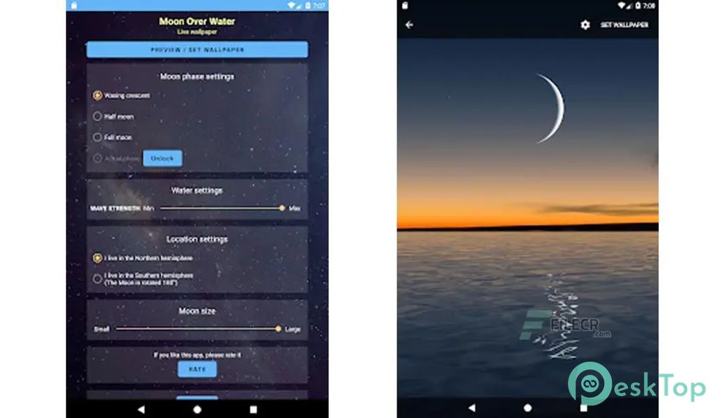 Moon Over Water Live Wallpaper 1.31 APK MOD Tam Ücretsiz İndir