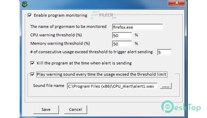 CPU Monitor and Alert 4.7.1 完全アクティベート版を無料でダウンロード