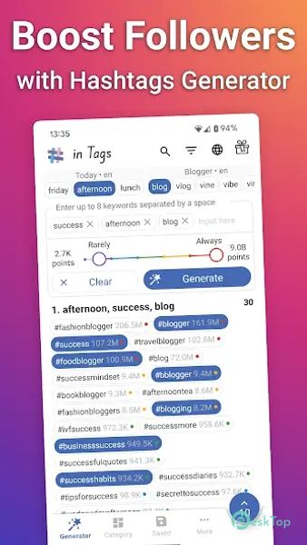 in Tags - AI Hashtag generator 2.1.753-160 APK MOD Полная бесплатная загрузка