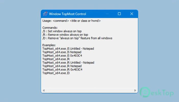 Download Window TopMost Control 1.3 Free Full Activated