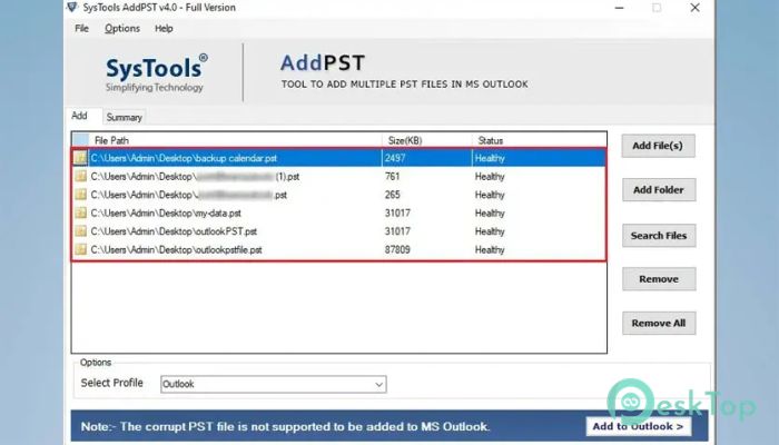 Descargar SysTools AddPST 4.0 Completo Activado Gratis