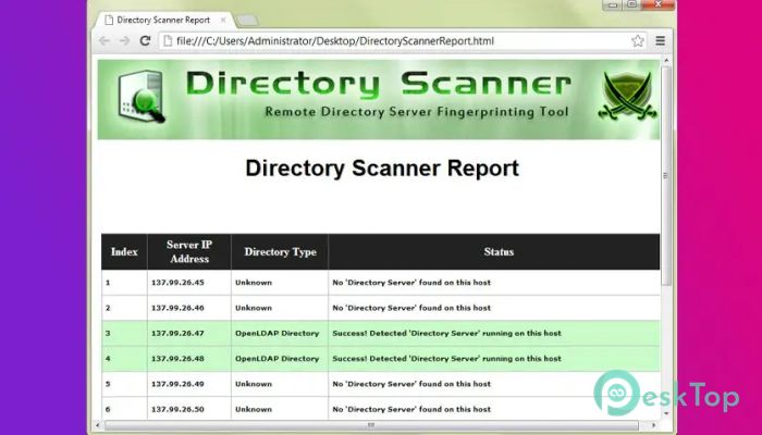 Directory Scanner 1.0 完全アクティベート版を無料でダウンロード