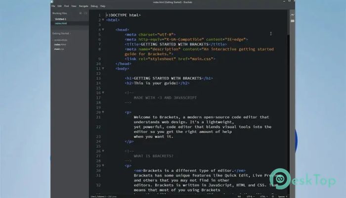 Brackets Code Editor   2.2.1 Tam Sürüm Aktif Edilmiş Ücretsiz İndir