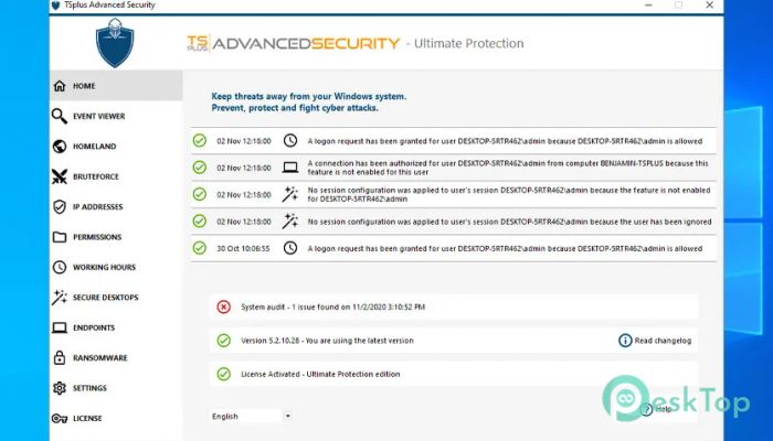 TSplus Security 6.3.6.16 Tam Sürüm Aktif Edilmiş Ücretsiz İndir