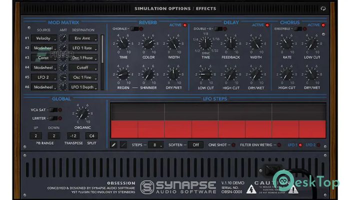 Скачать Synapse Audio Obsession 1.2.0 полная версия активирована бесплатно