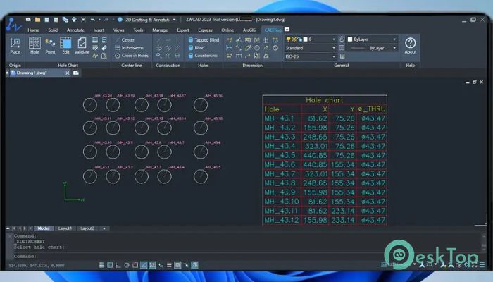 Hole Chart for ZWCAD 6.1.1.0 完全アクティベート版を無料でダウンロード