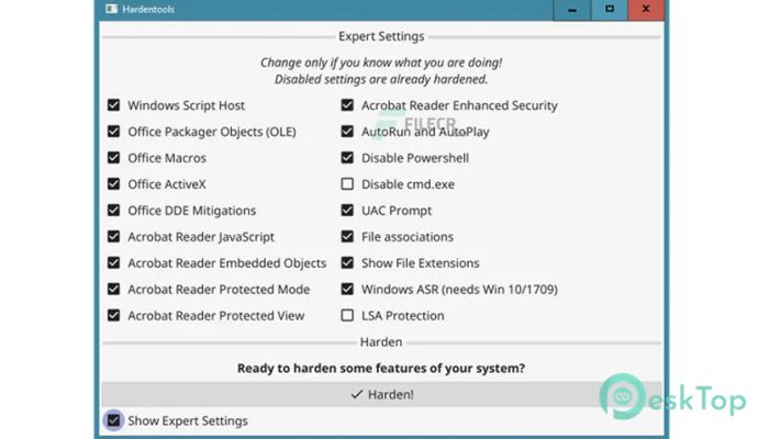 Hardentools 2.5 完全アクティベート版を無料でダウンロード