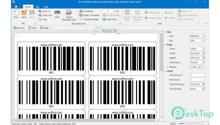 Softrm Barcode Label Studio 2.0.0 Tam Sürüm Aktif Edilmiş Ücretsiz İndir