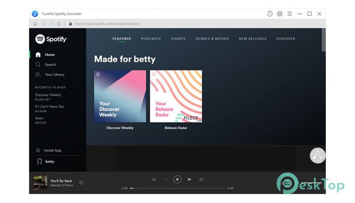 TunePat Spotify Music Converter 1.7.5 Tam Sürüm Aktif Edilmiş Ücretsiz İndir