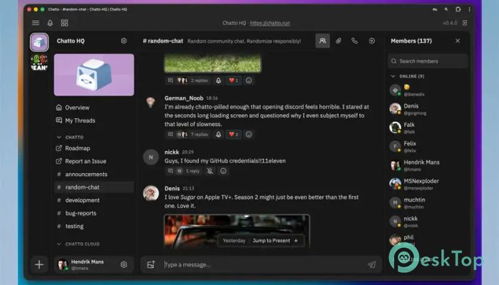 Chatto 0.4.20 完全アクティベート版を無料でダウンロード