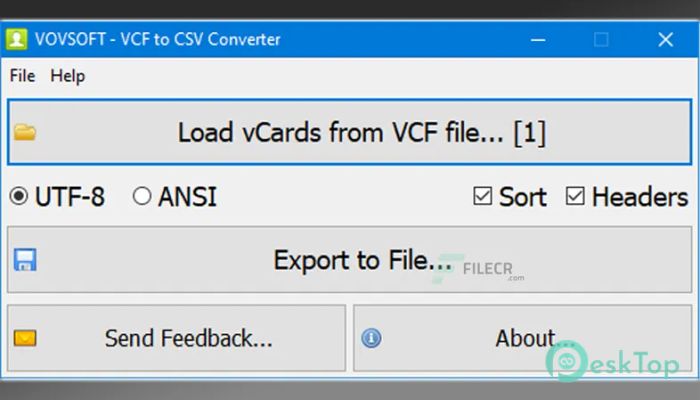 Download VovSoft VCF to CSV Converter  3.7 Free Full Activated